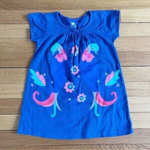 Tea Collection Purple Lovebird Bird Parrot Tropical Summer Cotton Dress 2